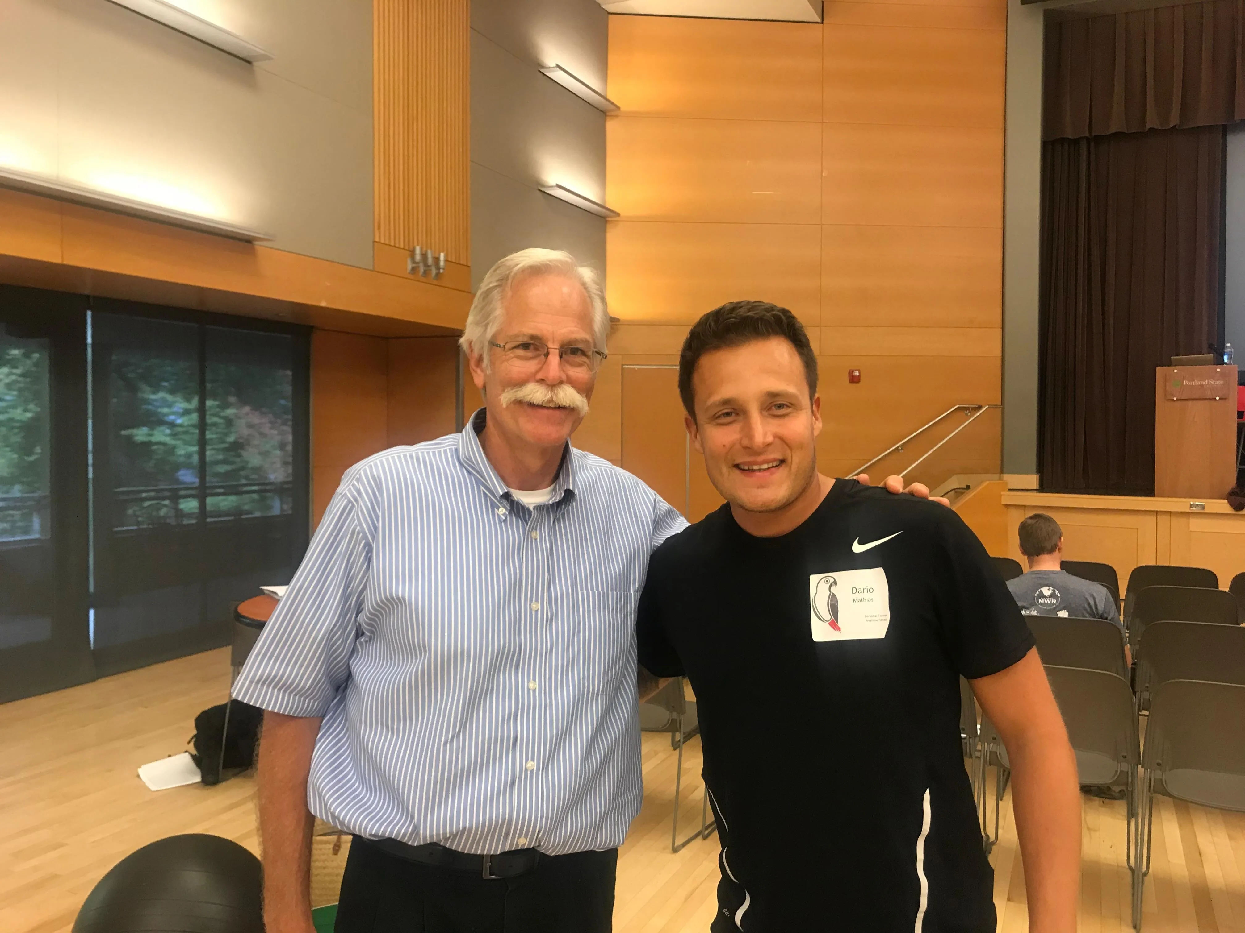 Dario with one of the world's leading lower-back experts at a spine training seminar