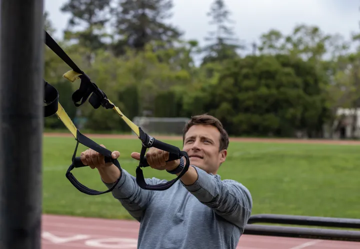 Outdoor suspension training session at the track